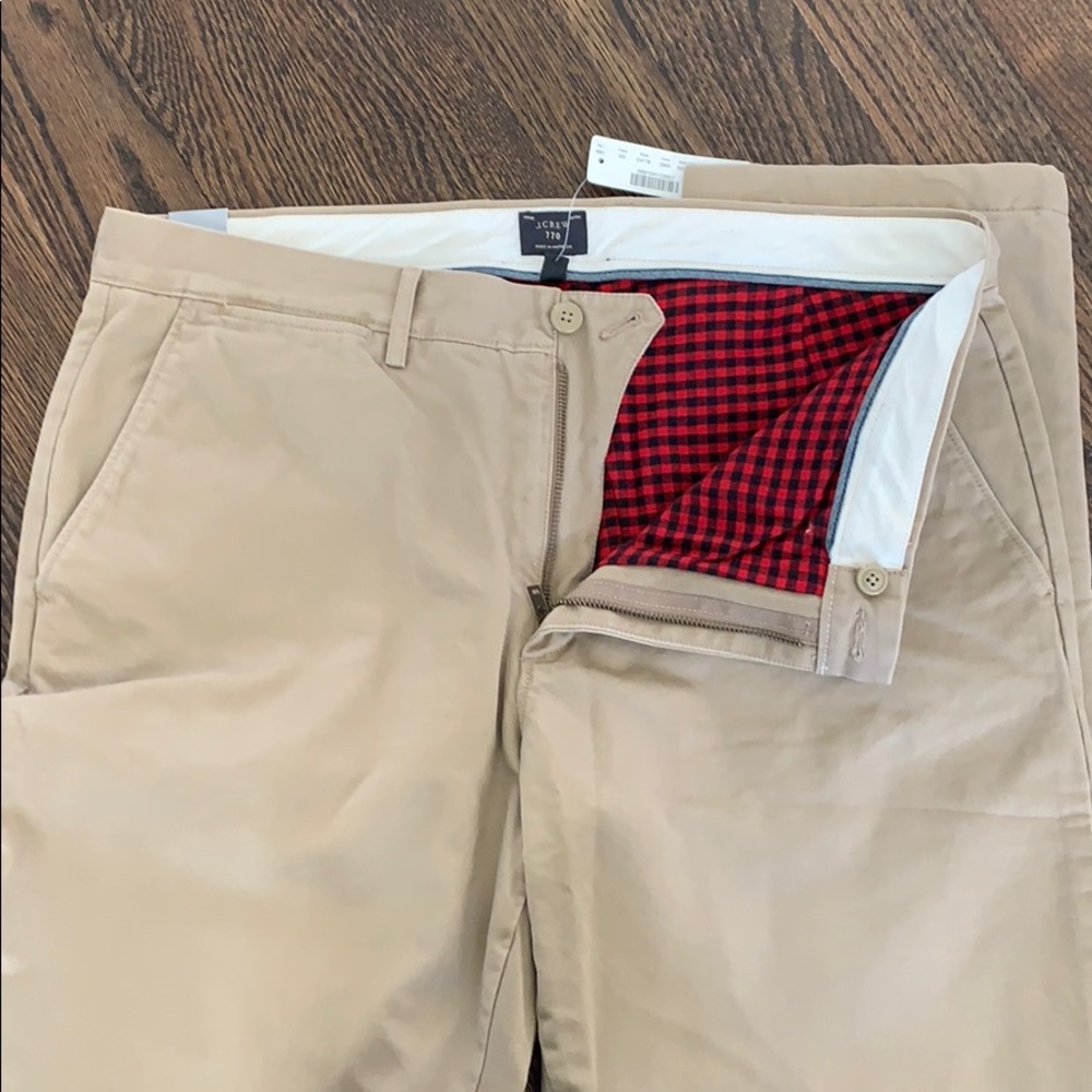 NWT Jcrew 770 chino pants with flannel lining
